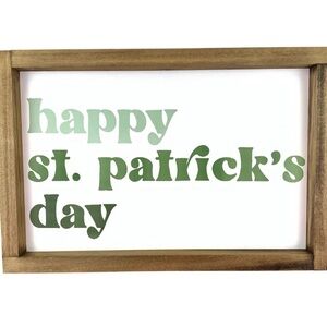 Twelve Timbers Happy St. Patrick's Day Framed Wooden Sign 12”x18”